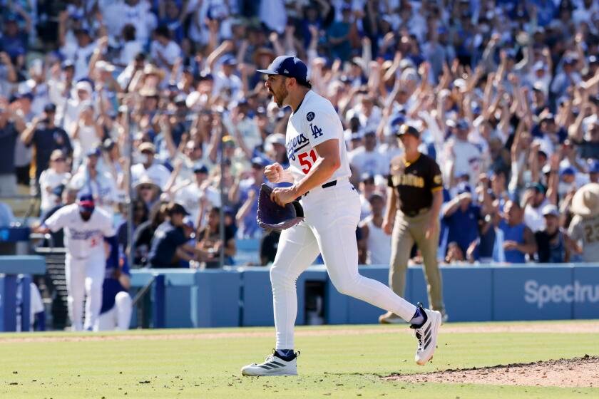 Plaschke: Sweep Diego! Dodgers dominate stumbling Padres and prove they’re better