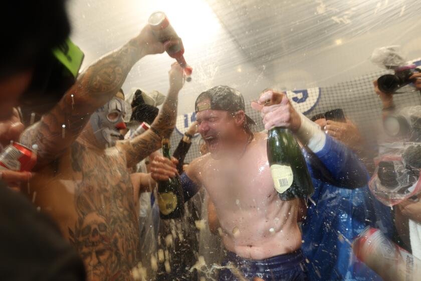 Another champagne celebration for the Dodgers, who still want one more