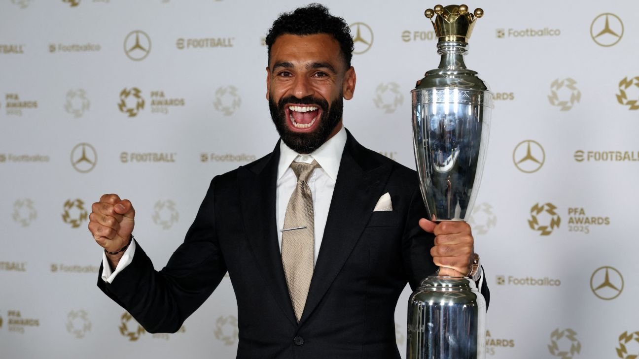 Mohamed Salah wins record third PFA Player of the Year award