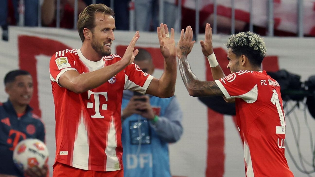 Kane hails ‘instant connection’ with Díaz after Bayern hat trick