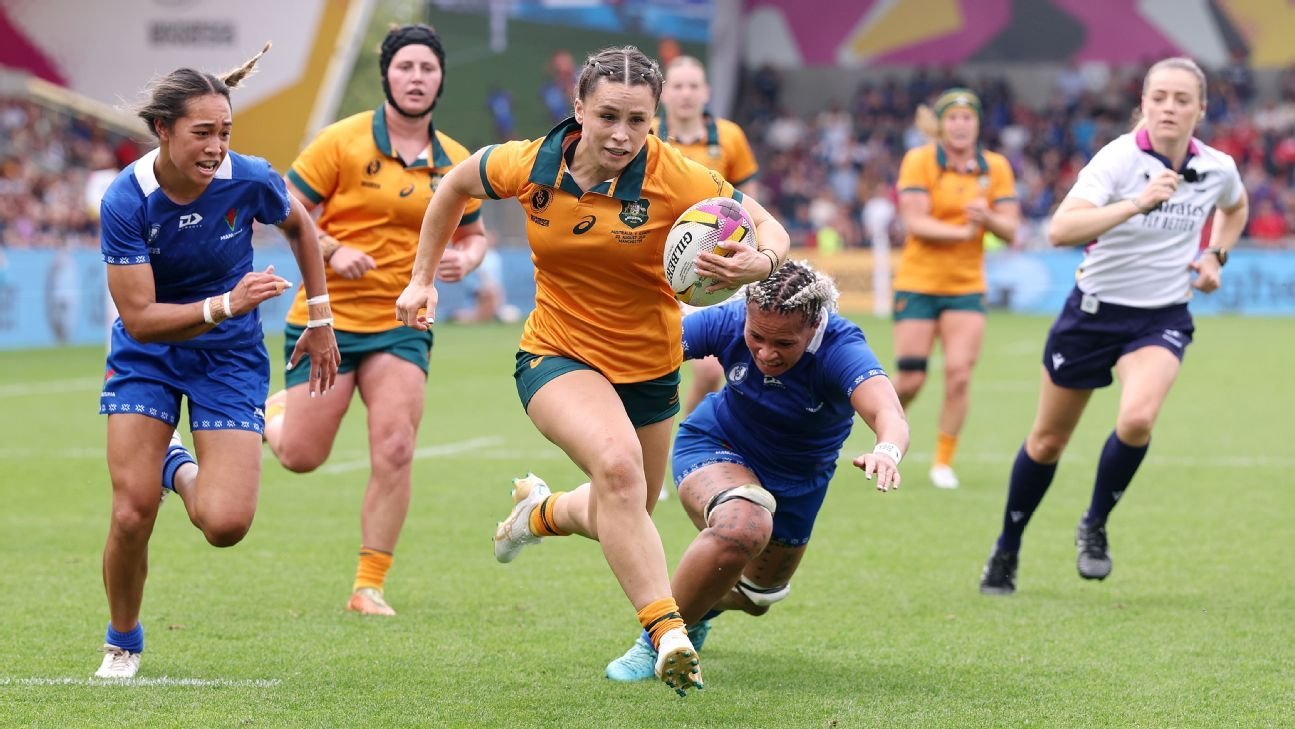 Australia 73-0 Samoa: Wallaroos earn record win at Women’s Rugby World Cup