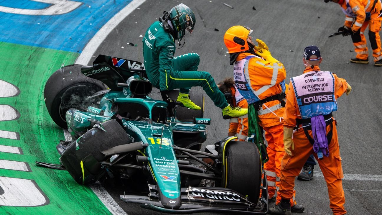 Dutch Grand Prix: Norris fastest in P2 amid Stroll, Albon crashes