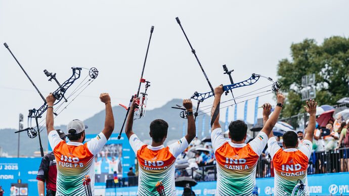 History made as India and Mexico take first compound team golds at worlds