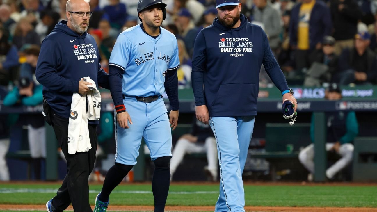 Jays’ George Springer hit on knee by pitch; X-rays negative Jays’ George Springer hit on knee by pitch; X-rays negative