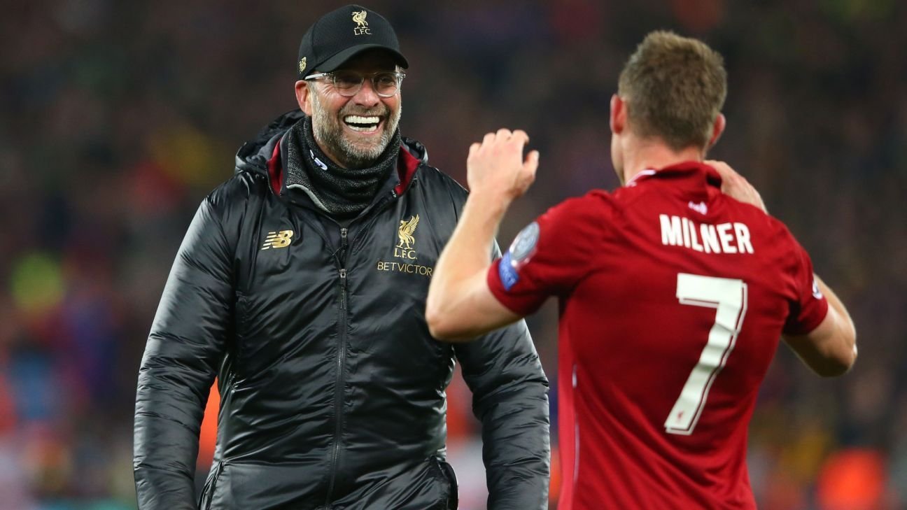 Jürgen Klopp on James Milner record: Liverpool success impossible without him Jürgen Klopp on James Milner record: Liverpool success impossible without him