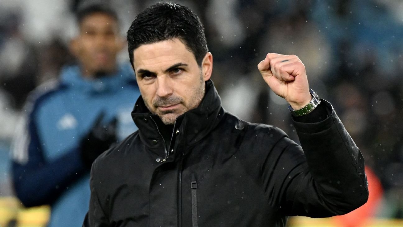 Arsenal’s Mikel Arteta tempers quadruple chat after Champions League draw Arsenal’s Mikel Arteta tempers quadruple chat after Champions League draw