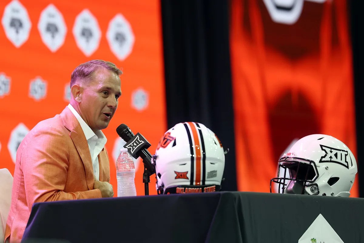 Eric Morris gives respect to Mike Gundy in Big 12 Media Days debut as OSU football coach Eric Morris gives respect to Mike Gundy in Big 12 Media Days debut as OSU football coach