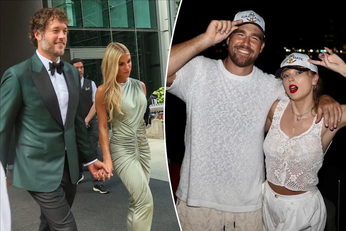 Matt Stafford’s wife Kelly rocks stunning green dress for Travis Kelce-Taylor Swift wedding Matt Stafford’s wife Kelly rocks stunning green dress for Travis Kelce-Taylor Swift wedding