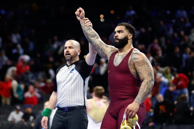 Gable Steveson brushes off head kick scare to seal third straight first-round MMA win Gable Steveson brushes off head kick scare to seal third straight first-round MMA win