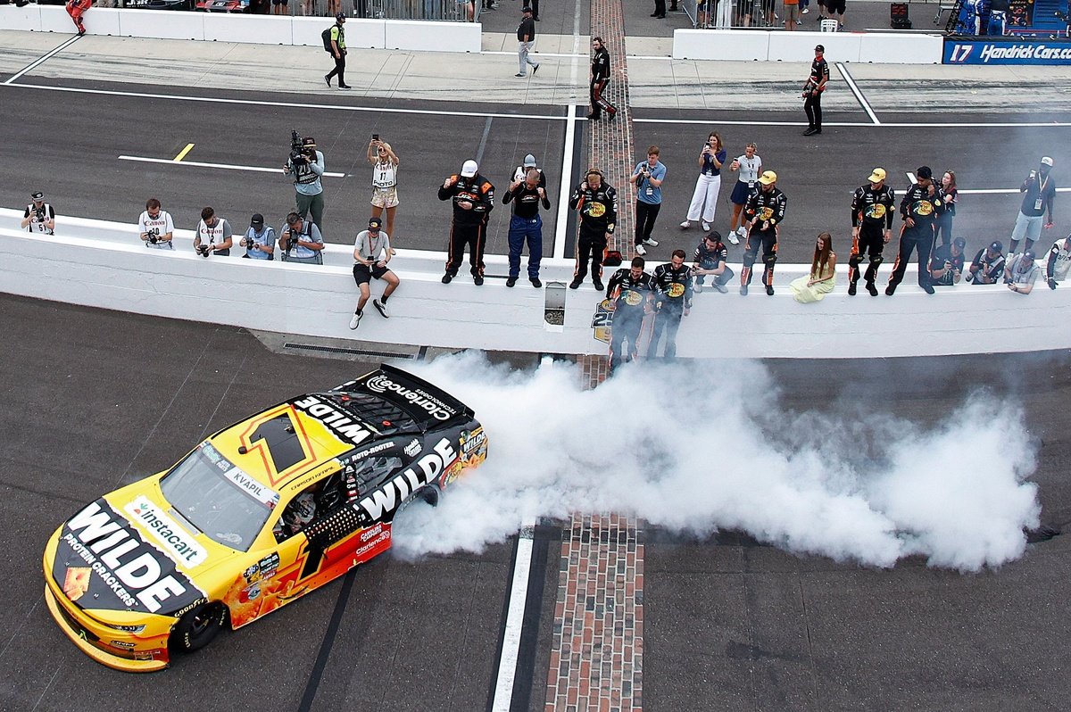 Dale Jr. apologizes and Kvapil explains controversial burnout across Indy bricks Dale Jr. apologizes and Kvapil explains controversial burnout across Indy bricks