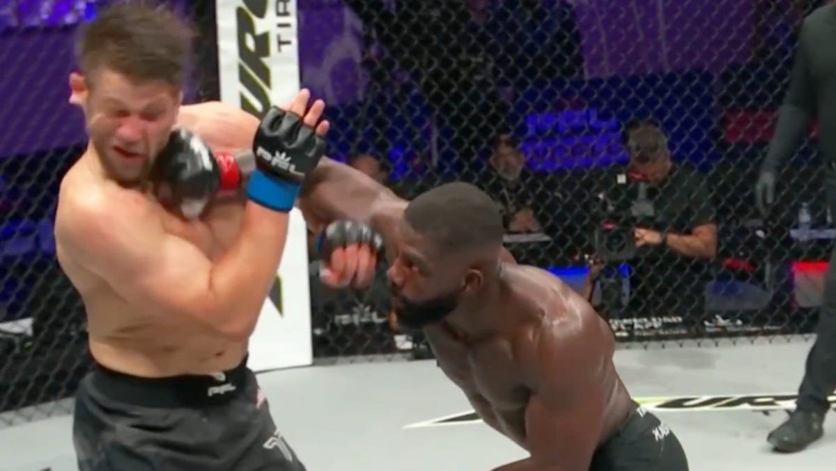 Impa Kasanganay TKOs Andrew Sanchez, who protests