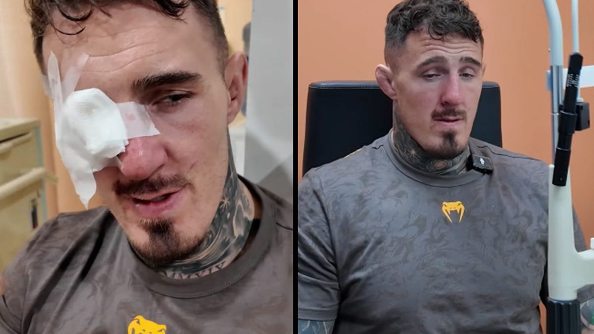 Tom Aspinall reacts to UFC 321 no contest, updates condition of eye