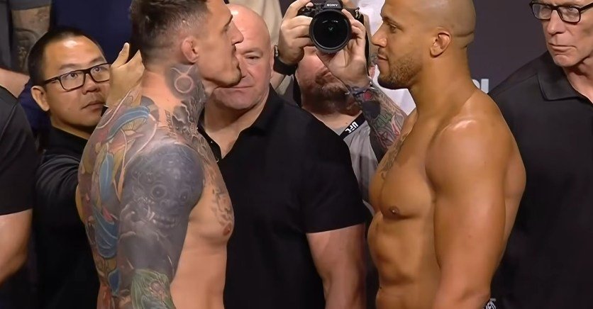 Video: Tom Aspinall faces off with Ciryl Gane at UFC 321 weigh ins