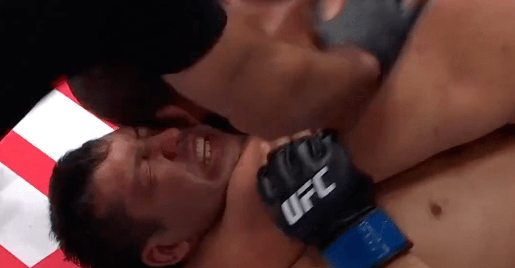 Watch Uran Satybaldiev deliver wild Ezekiel choke submission at UFC Shanghai