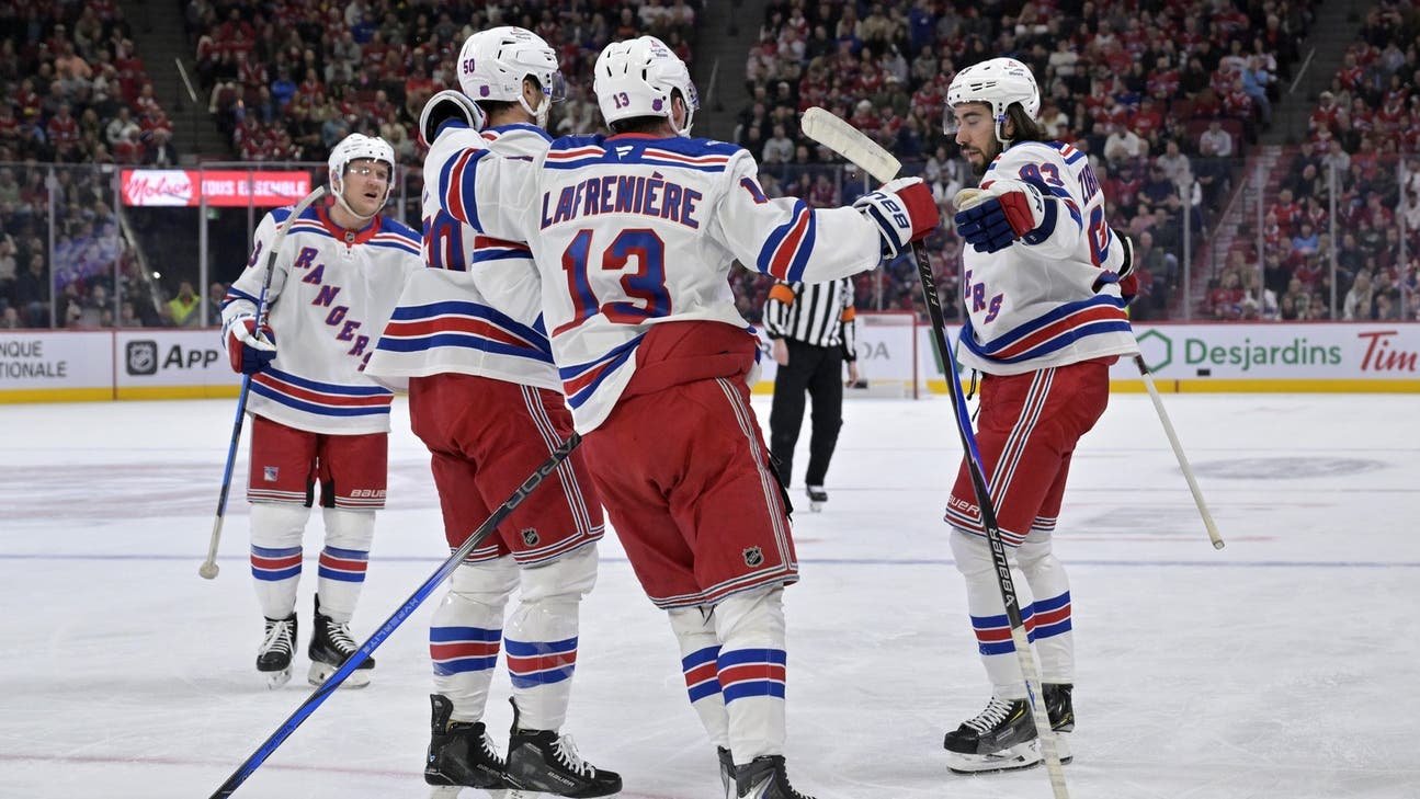 Rangers score three third-period goals, hold on for 4-3 win over Canadiens
