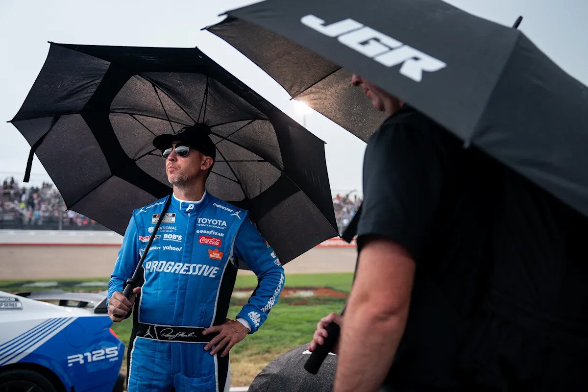 Why Denny Hamlin was penalized at start of NASCAR Nashville race Why Denny Hamlin was penalized at start of NASCAR Nashville race