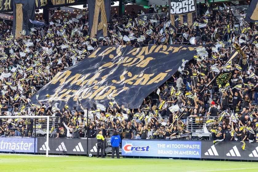 Commentary: LAFC fans put aside their rivalry with Galaxy to stand in solidarity against ICE Commentary: LAFC fans put aside their rivalry with Galaxy to stand in solidarity against ICE