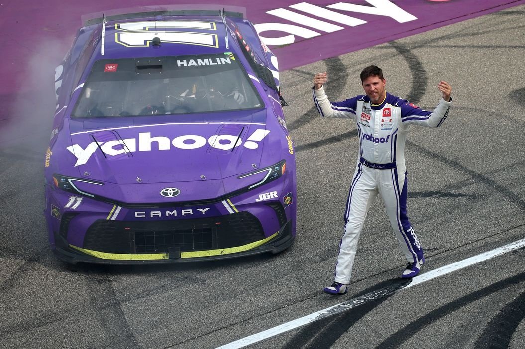 Denny Hamlin makes the fuel last for a dramatic Cup win at Michigan Denny Hamlin makes the fuel last for a dramatic Cup win at Michigan