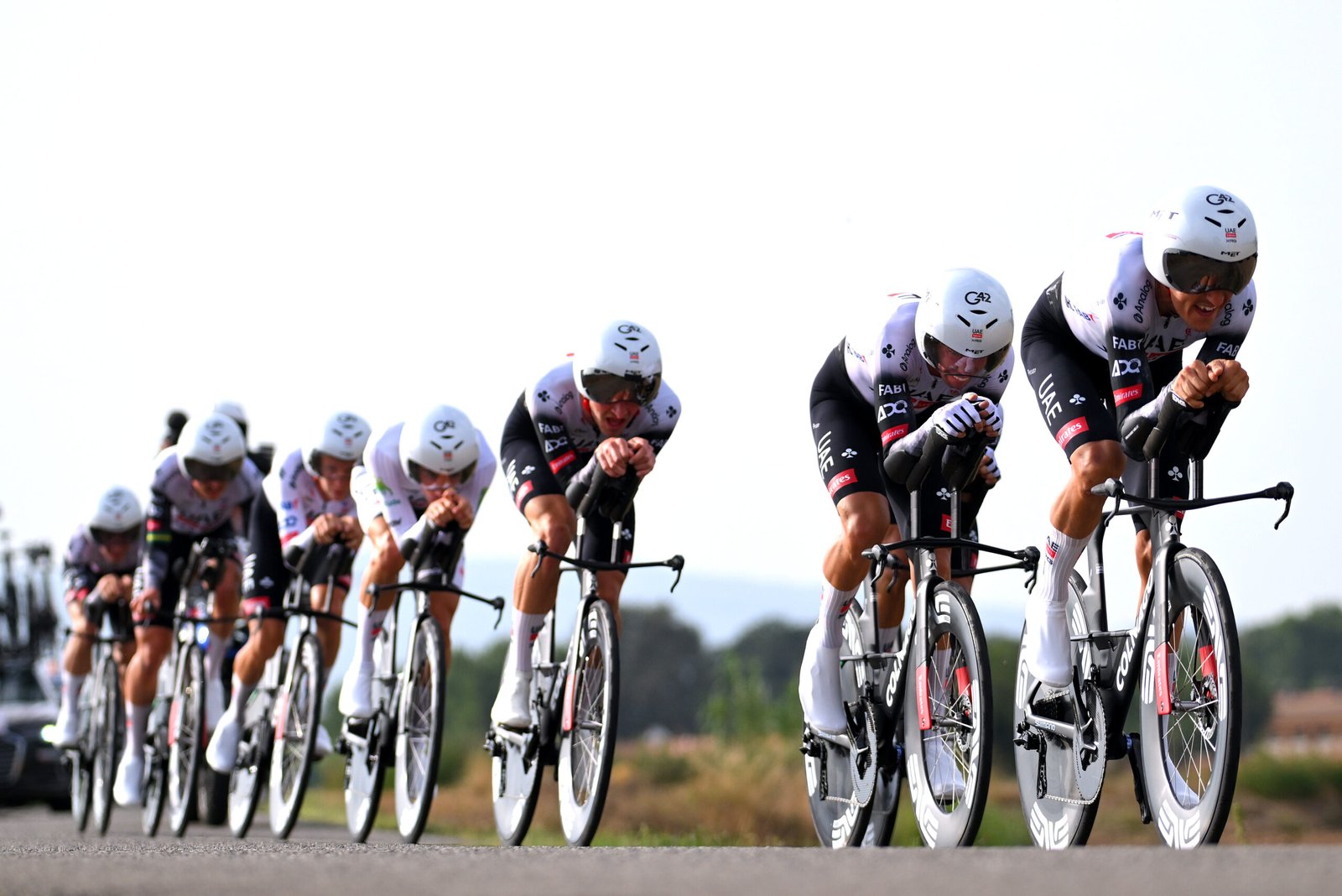 UAE Team Emirates-XRG power to team time trial win on stage 5 of Vuelta a España, as Jonas Vingegaard moves back into red jersey